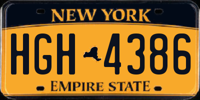 NY license plate HGH4386