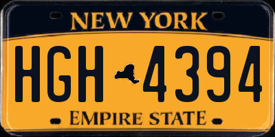 NY license plate HGH4394