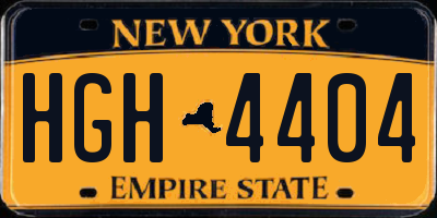 NY license plate HGH4404