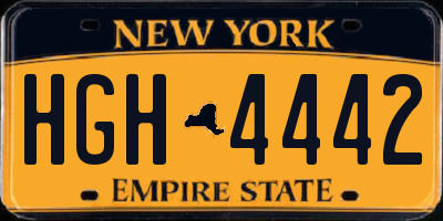 NY license plate HGH4442