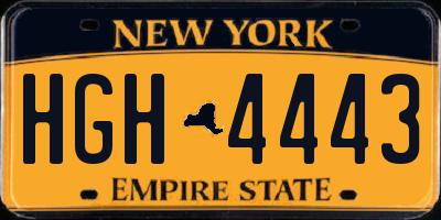 NY license plate HGH4443