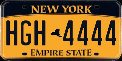 NY license plate HGH4444