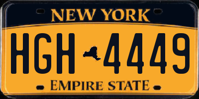 NY license plate HGH4449