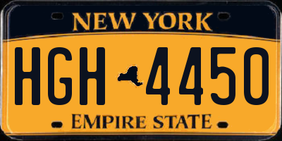 NY license plate HGH4450