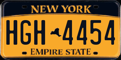 NY license plate HGH4454