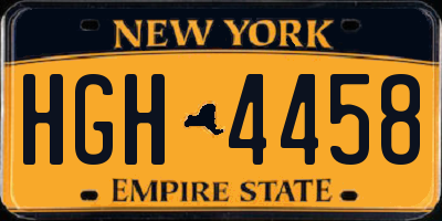 NY license plate HGH4458