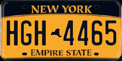 NY license plate HGH4465