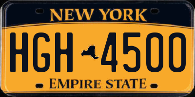 NY license plate HGH4500