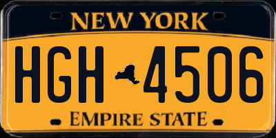 NY license plate HGH4506