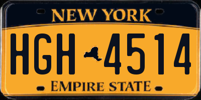 NY license plate HGH4514
