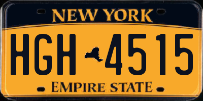 NY license plate HGH4515