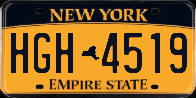 NY license plate HGH4519