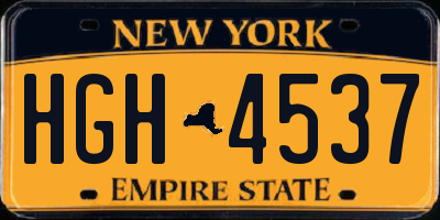 NY license plate HGH4537