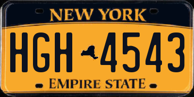 NY license plate HGH4543