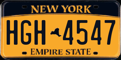 NY license plate HGH4547