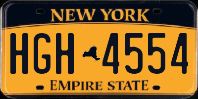 NY license plate HGH4554