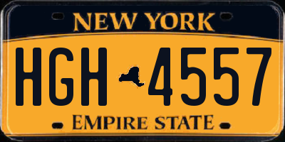 NY license plate HGH4557