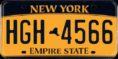 NY license plate HGH4566