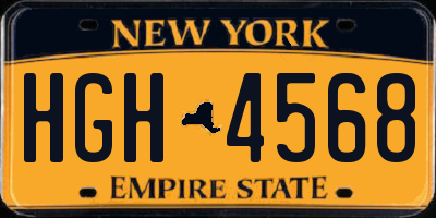 NY license plate HGH4568