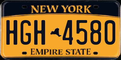 NY license plate HGH4580