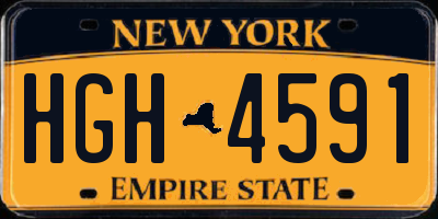 NY license plate HGH4591