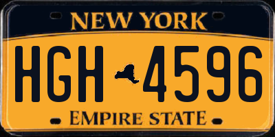 NY license plate HGH4596