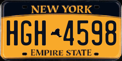 NY license plate HGH4598