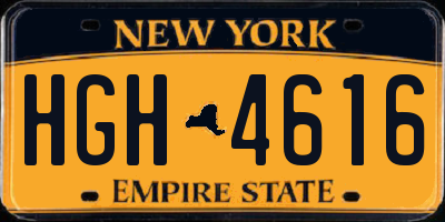NY license plate HGH4616