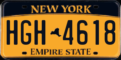 NY license plate HGH4618