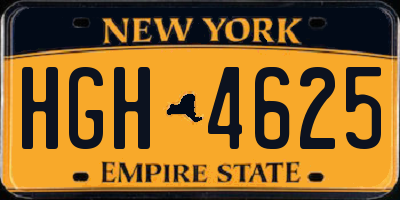 NY license plate HGH4625