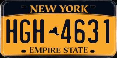 NY license plate HGH4631
