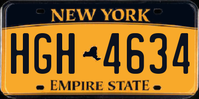 NY license plate HGH4634
