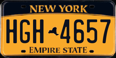 NY license plate HGH4657