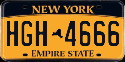 NY license plate HGH4666