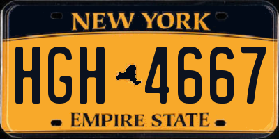NY license plate HGH4667