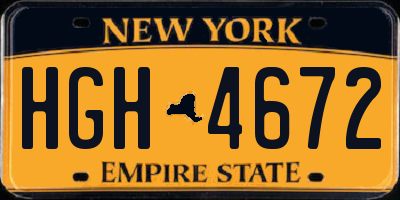 NY license plate HGH4672