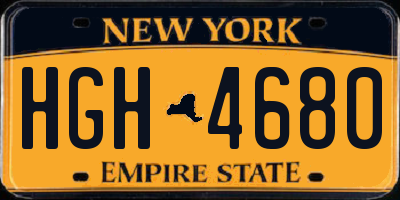 NY license plate HGH4680