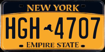 NY license plate HGH4707