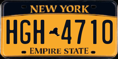 NY license plate HGH4710