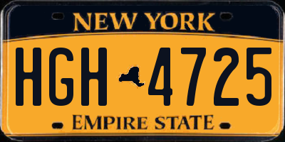 NY license plate HGH4725