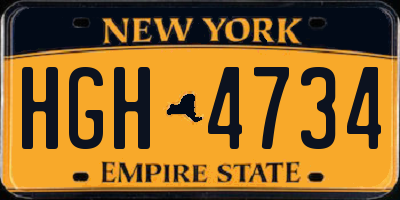 NY license plate HGH4734