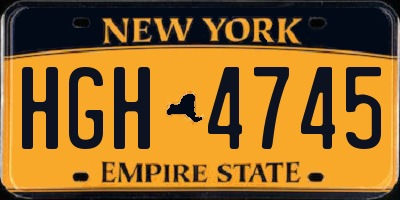 NY license plate HGH4745