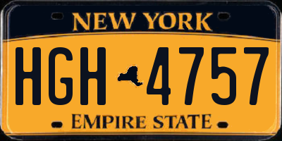 NY license plate HGH4757