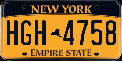 NY license plate HGH4758