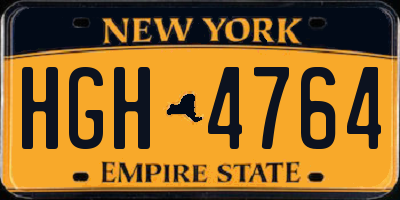 NY license plate HGH4764