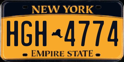 NY license plate HGH4774