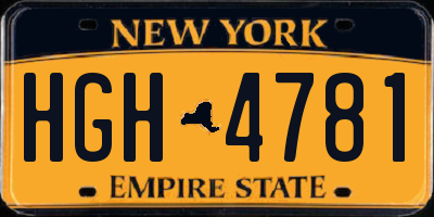 NY license plate HGH4781