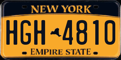 NY license plate HGH4810