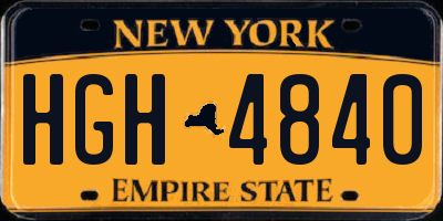 NY license plate HGH4840