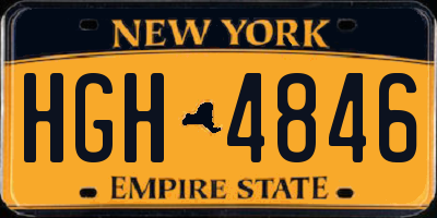 NY license plate HGH4846